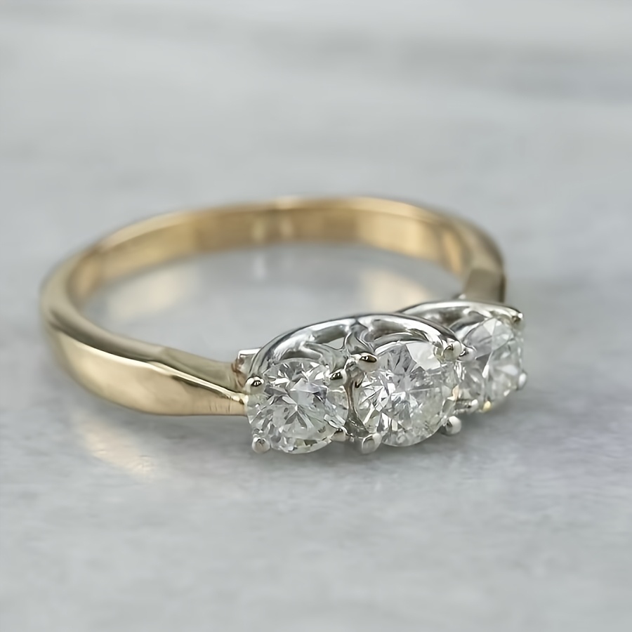S925 Silver Inlaid 2-Carat Moissanite Three-Stone Ring